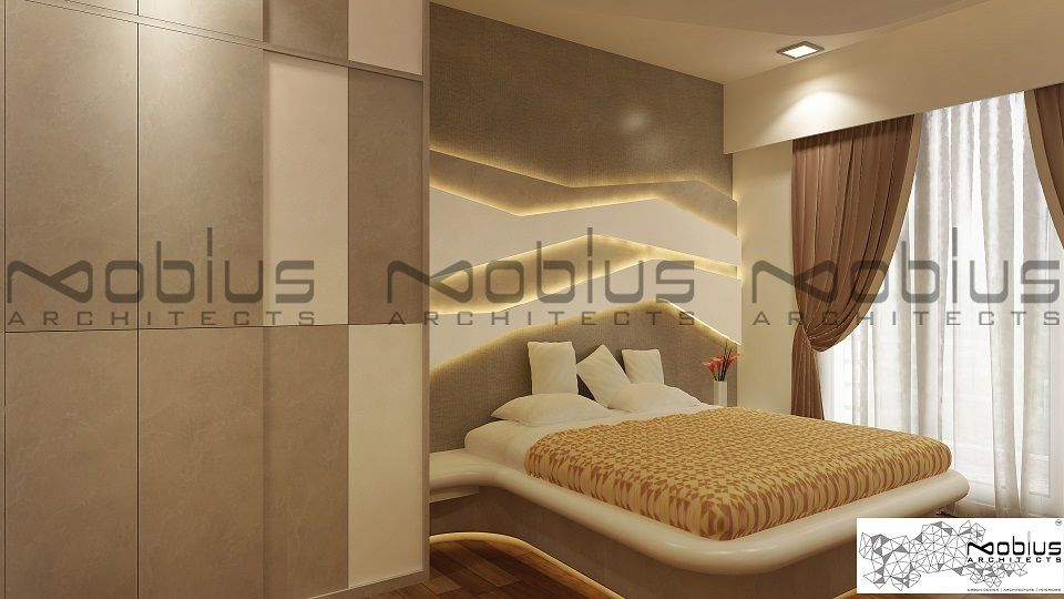 Rhythm Apartment, Mobius Architects Mobius Architects ห้องนอน