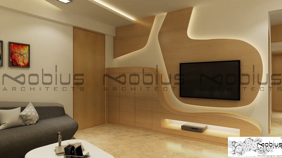 Rhythm Apartment, Mobius Architects Mobius Architects ห้องนั่งเล่น