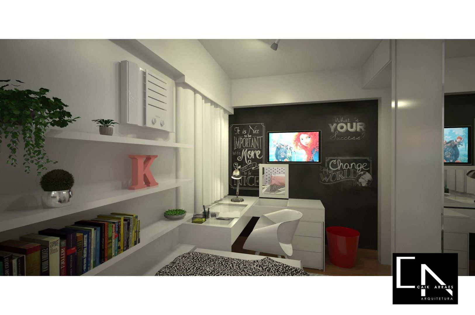 Quarto da Adolescente, CAIK ARRAES Arquitetura CAIK ARRAES Arquitetura غرفة نوم