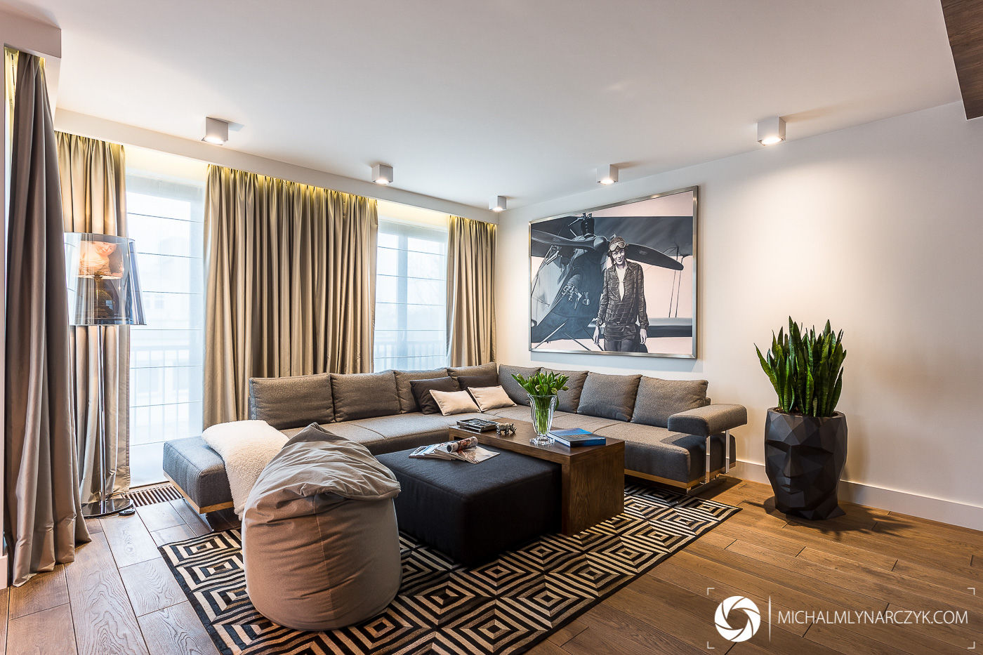 Apartament / Mokotów, Michał Młynarczyk Fotograf Wnętrz Michał Młynarczyk Fotograf Wnętrz Moderne Wohnzimmer