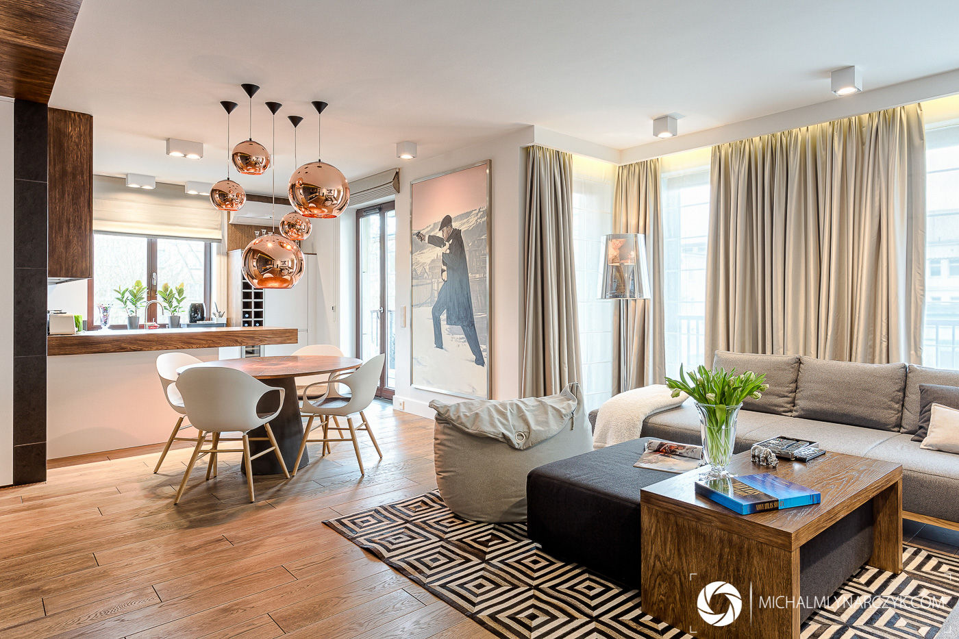 Apartament / Mokotów, Michał Młynarczyk Fotograf Wnętrz Michał Młynarczyk Fotograf Wnętrz Moderne Wohnzimmer