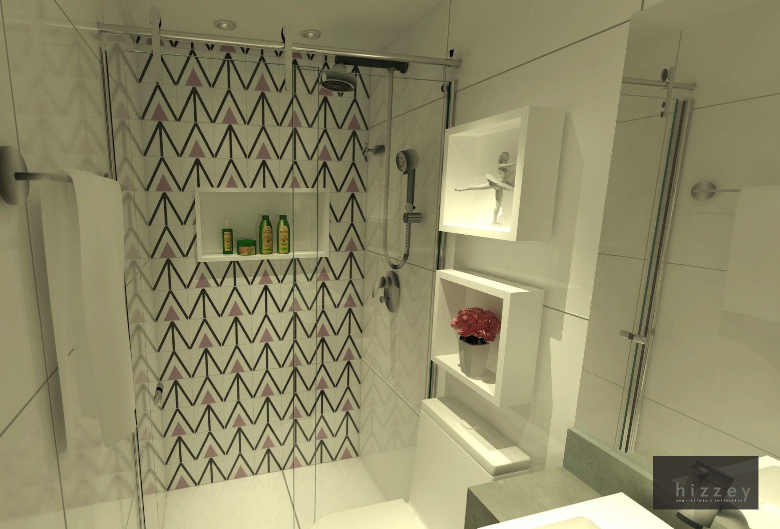 Banheiro Bailarina, Hizzey Arquitetura e Interiores Hizzey Arquitetura e Interiores Modern bathroom