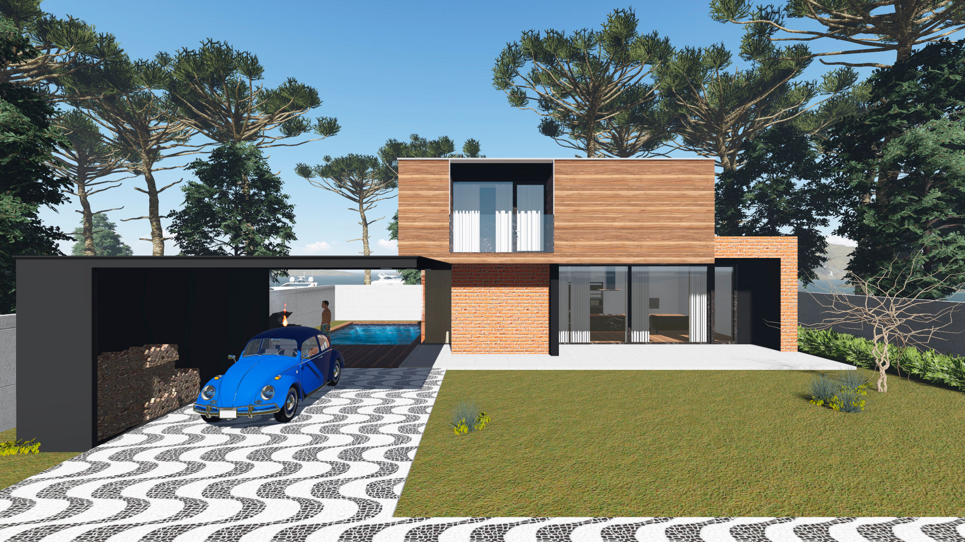 RESIDÊNCIA LM", Tangram ENG + ARQ + BIM Tangram ENG + ARQ + BIM Case moderne