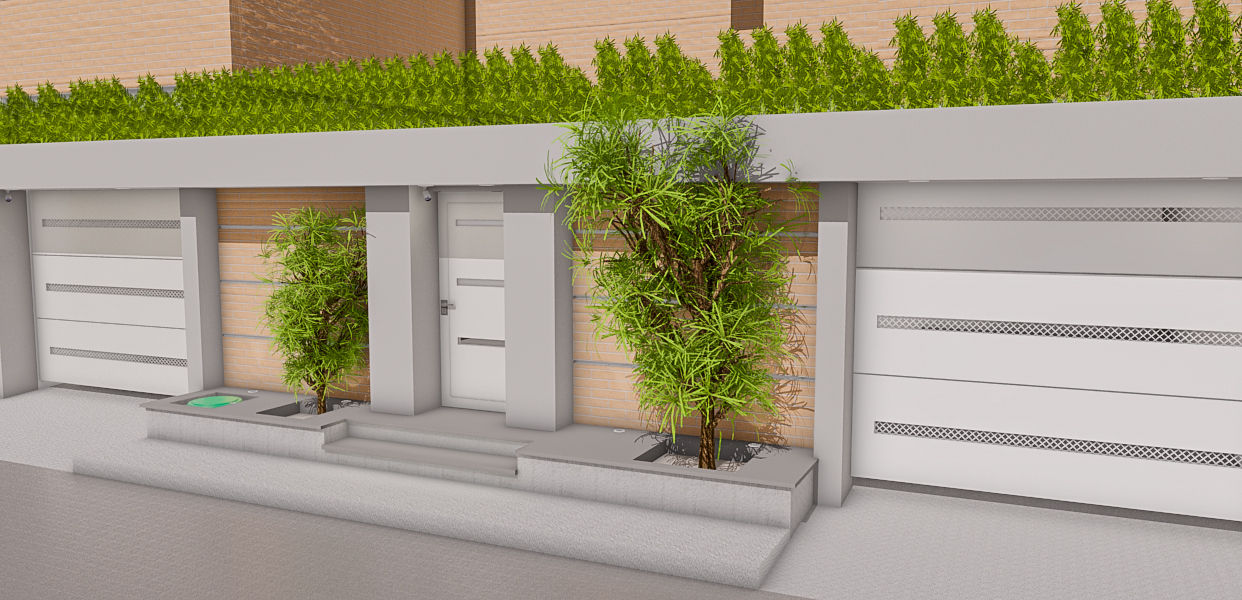 Diseño Exterior de Fachada para Vivienda Residencial, Sixty9 3D Design Sixty9 3D Design บ้านและที่อยู่อาศัย