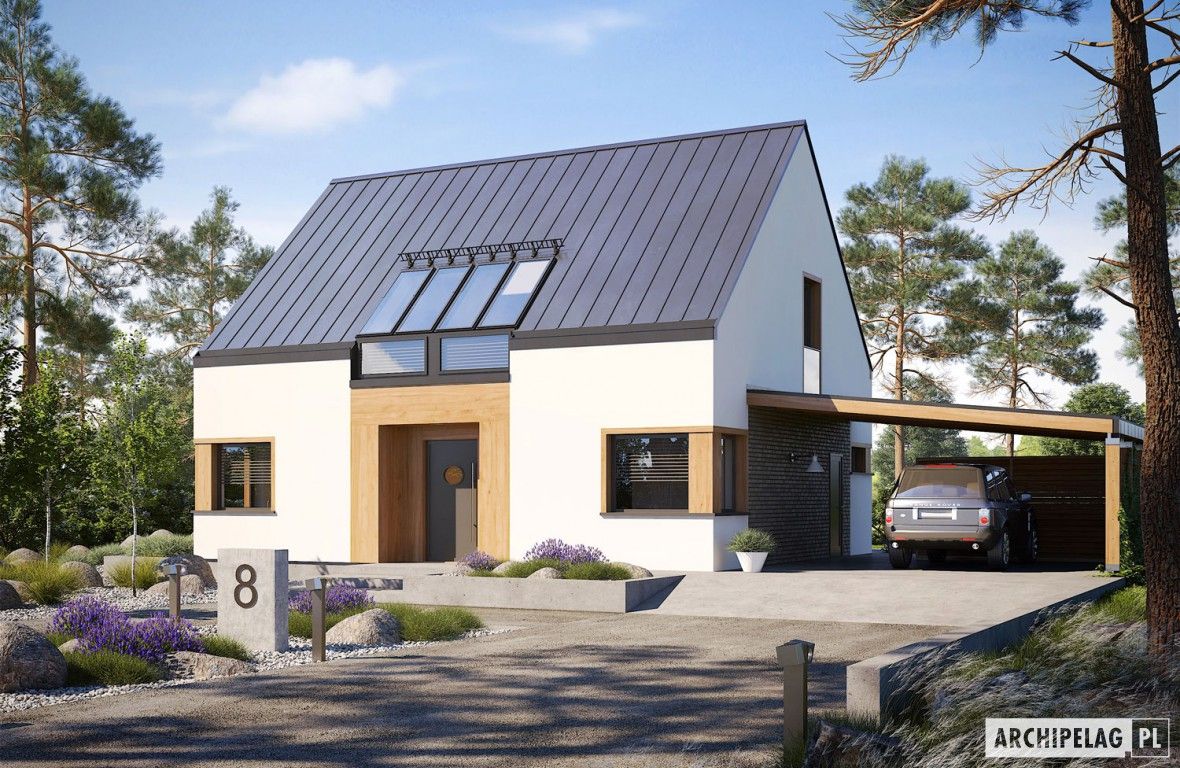 Projekt domu Neli W2 ENERGO PLUS - komfort na najwyższym poziomie , Pracownia Projektowa ARCHIPELAG Pracownia Projektowa ARCHIPELAG Modern houses