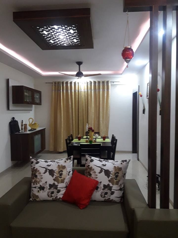 Living room (2BHK, Sigma Towers, Kondapur) Kreative design studio Living room Wood Wood effect