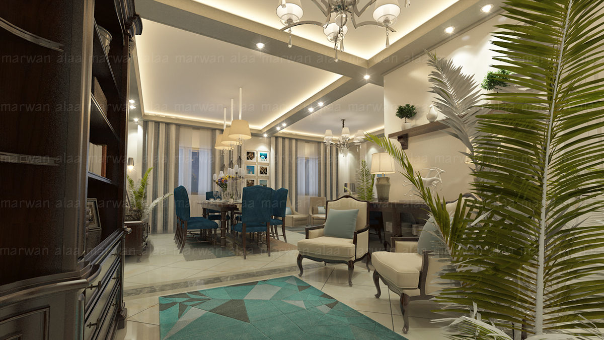 لقطات بسيطة من تصميماتنا الداخلية, EHAF Consulting Engineers EHAF Consulting Engineers Classic style dining room