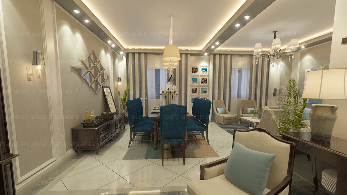 لقطات بسيطة من تصميماتنا الداخلية, EHAF Consulting Engineers EHAF Consulting Engineers Classic style dining room