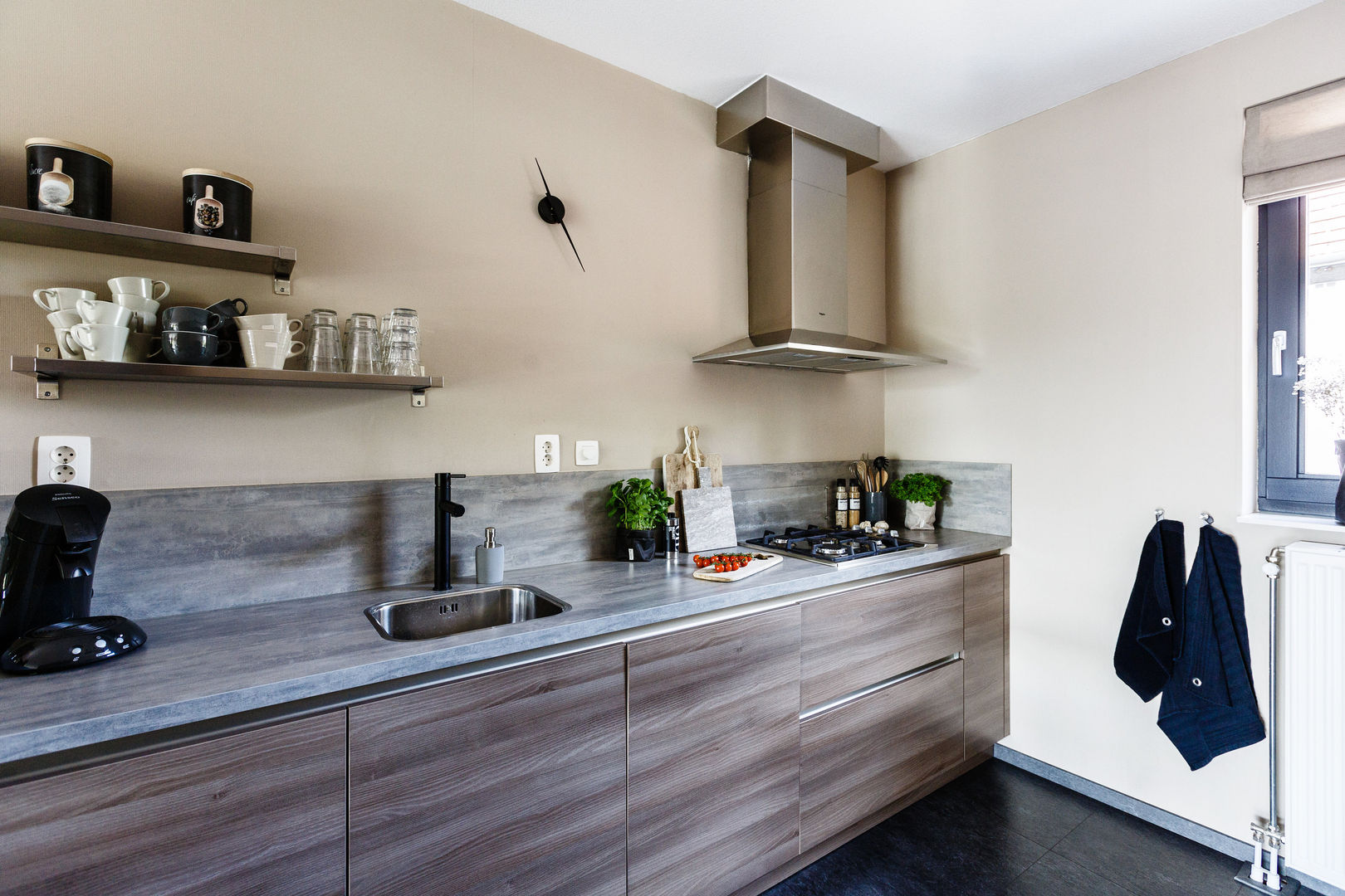 Private apartment, Marion van Vliet Interieurontwerp Marion van Vliet Interieurontwerp Industrial style kitchen Cabinets & shelves