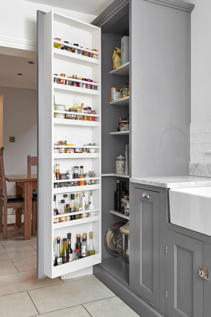 Bespoke kitchen storage Purdom's Bespoke Furniture Country style kitchen Wood Wood effect kitchen,bespoke,marble,worktop,storage,door storage,spice storage,built-in storage,grey,wood,fitted kitchen,Storage