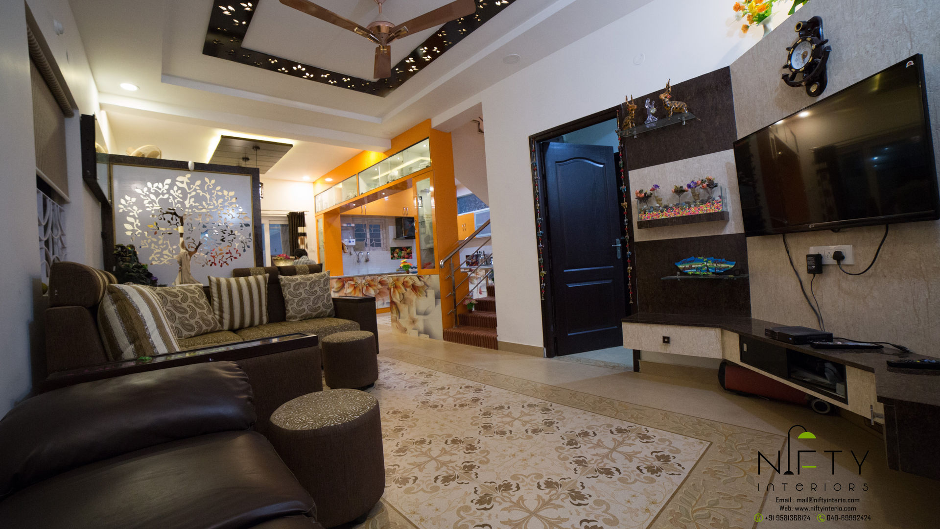 PA Bachupally Residence , Nifty Interio Nifty Interio Salas de estar modernas Madeira Acabamento em madeira