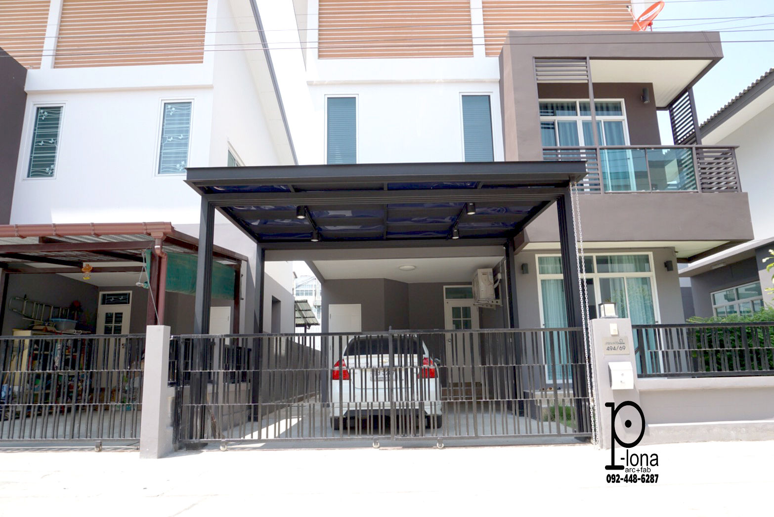 โรงจอดรถหลังคาโพลี่คาร์บอเนตแผ่นตันเรียบ, P-lona P-lona Modern Garaj / Hangar Demir/Çelik