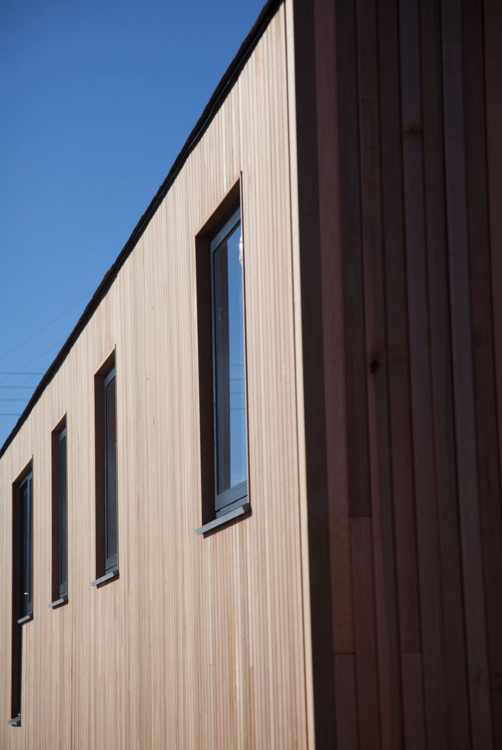 Cladding Building With Frames Modern home Wood Wood effect