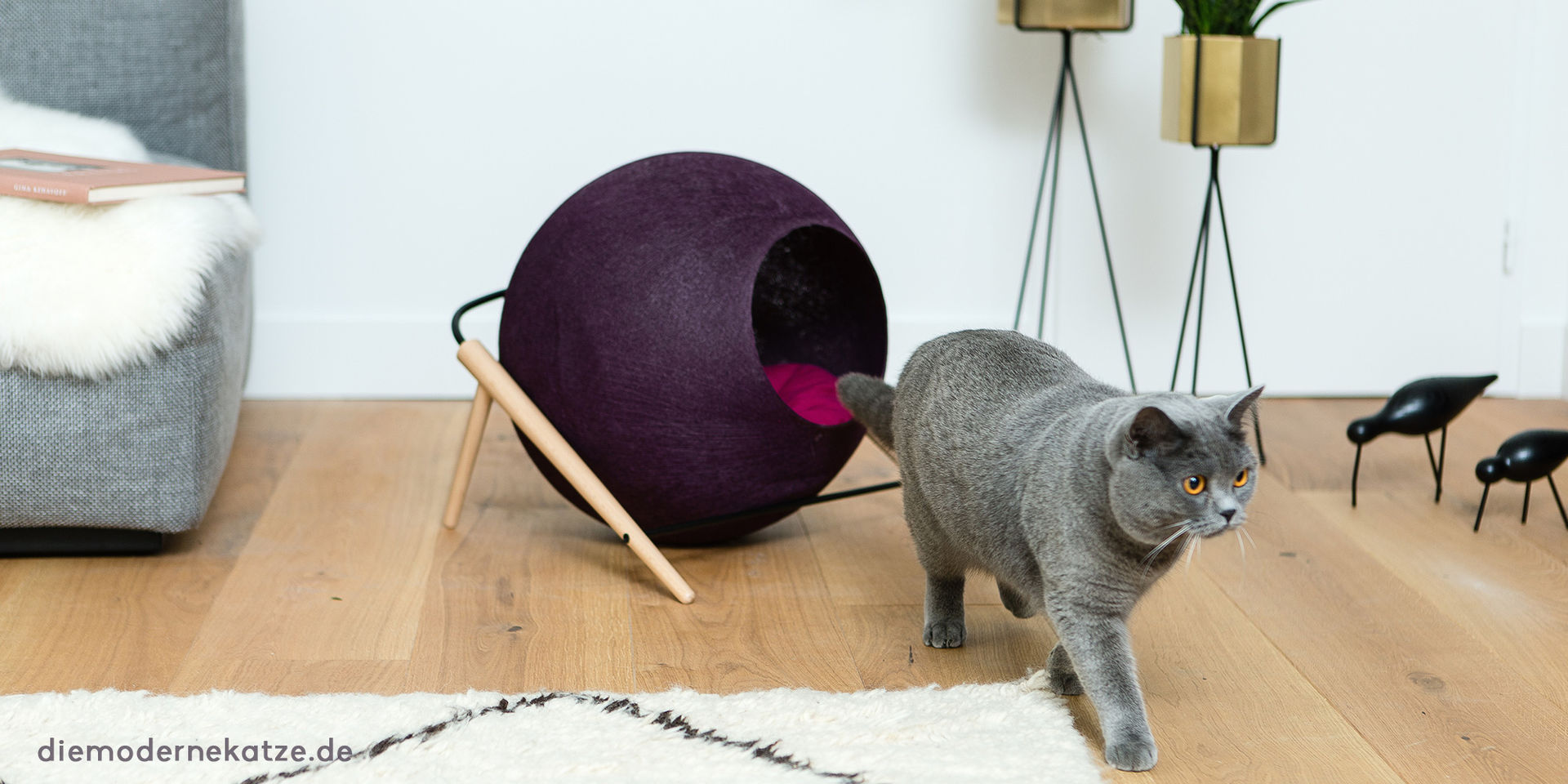 Katzenbett für Wohnung im modern Design, DIE MODERNE KATZE ® DIE MODERNE KATZE ® Вітальня Дерево-пластичний композит Аксесуари та прикраси