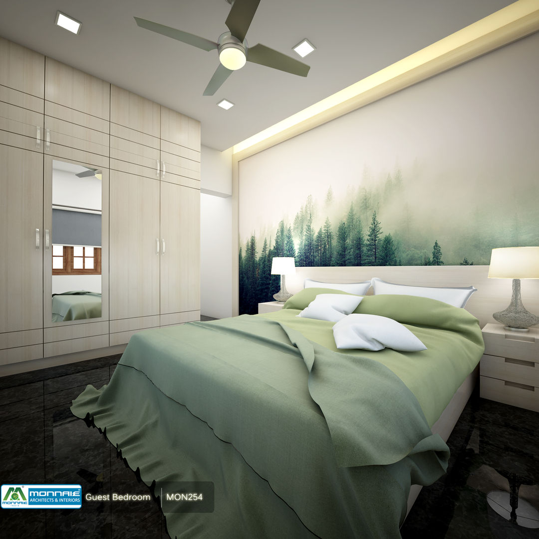 Feel Fresh with Vibrant Design, Premdas Krishna Premdas Krishna Modern style bedroom Property,Building,Light,Comfort,Lighting,Interior design,Ceiling fan,Bed frame,Architecture,Wood