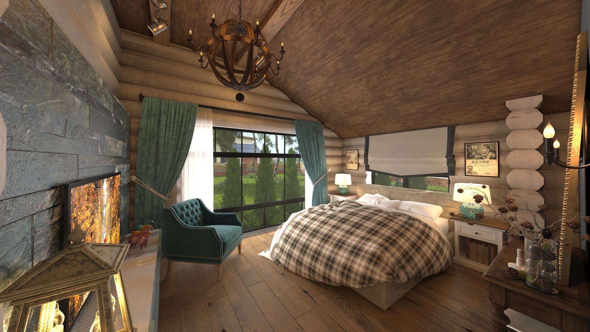РУССКОЕ ШАЛЕ, atmosvera atmosvera Dormitorios de estilo rústico Madera Acabado en madera