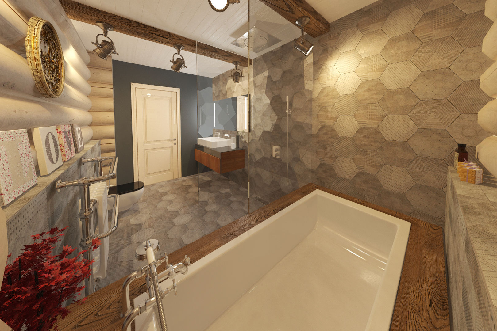 РУССКОЕ ШАЛЕ, atmosvera atmosvera Bathroom لکڑی Wood effect