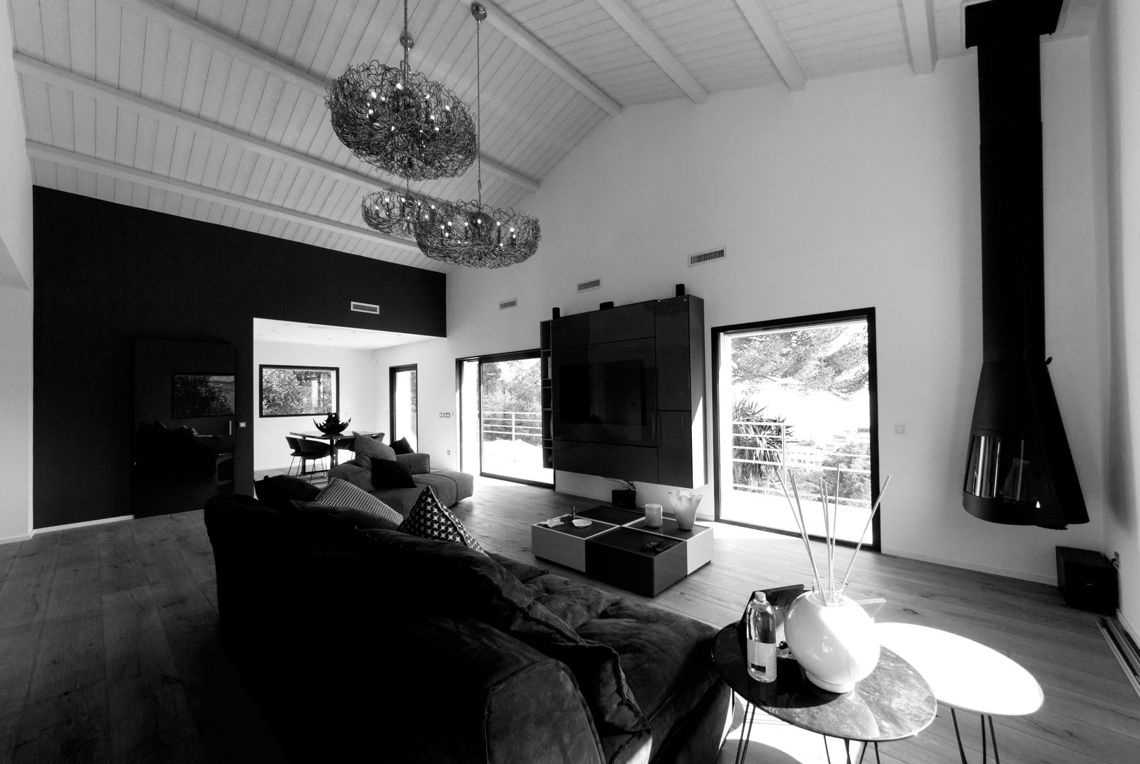 Ristrutturazione soggiorno di villa a Cannes, Costa Azzurra, MBquadro Architetti MBquadro Architetti Modern living room