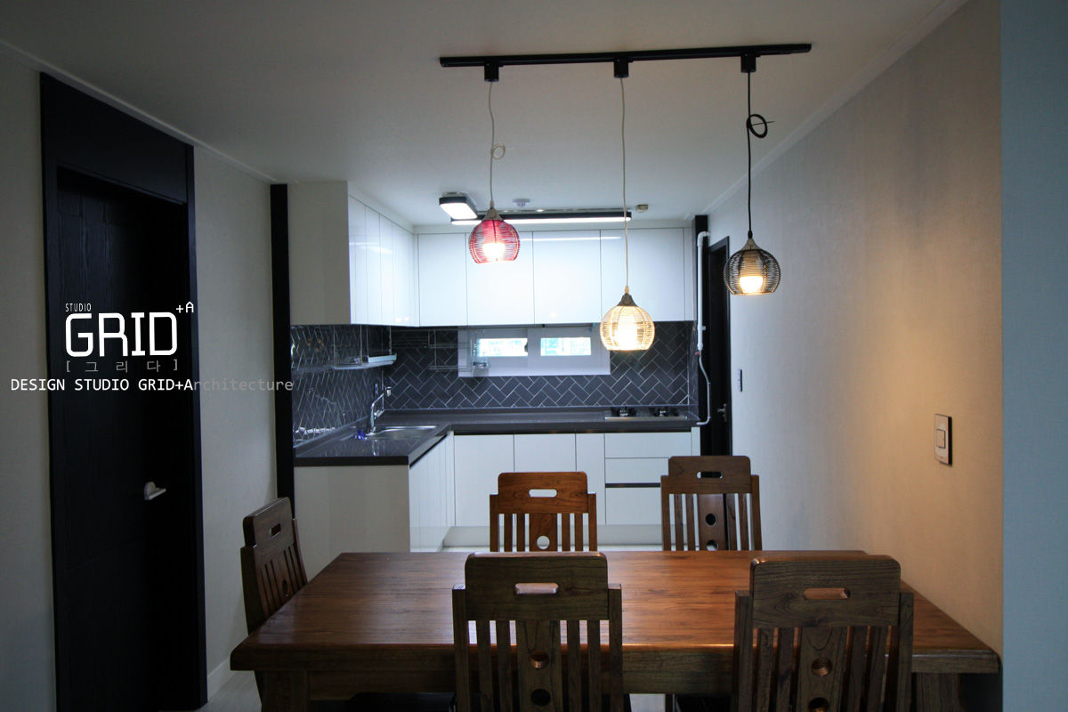 김포시 풍무동 신안아파트 32평 인테리어, Design Studio Grid+A Design Studio Grid+A Modern dining room