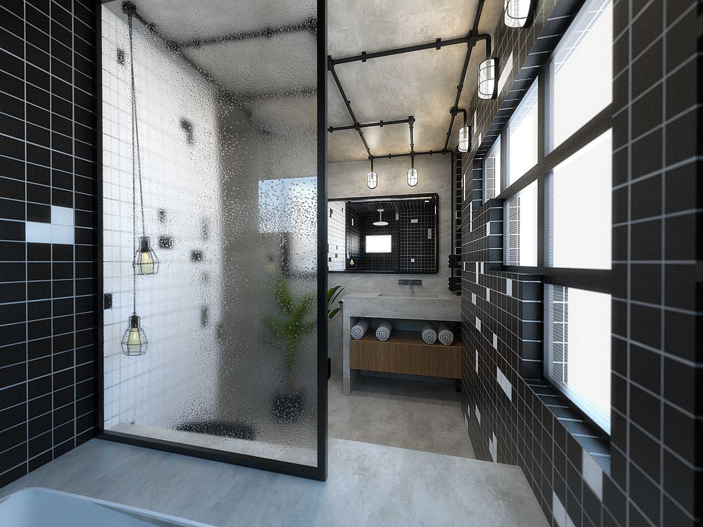 SUÍTE ZION, TÉRREO arquitetos TÉRREO arquitetos Industrial style bathrooms