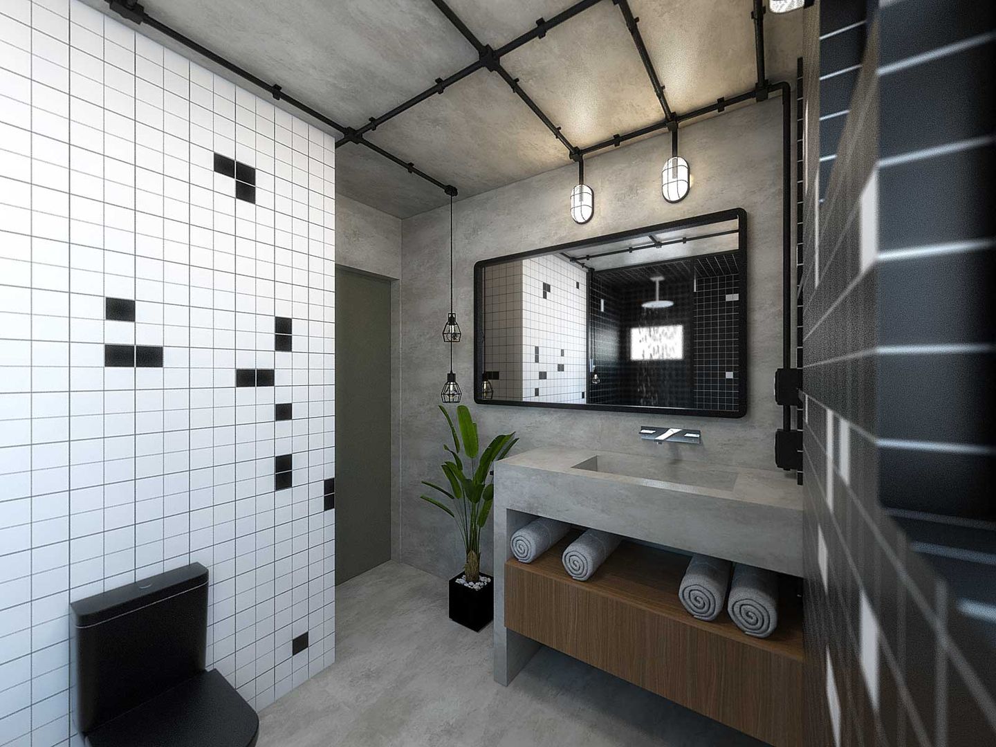 SUÍTE ZION, TÉRREO arquitetos TÉRREO arquitetos Industrial style bathrooms