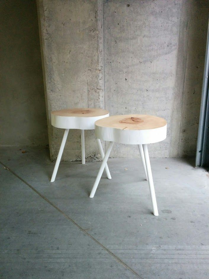 dwa stolik drewnine białe. Studio Minimal Meble Minimalistyczny salon Drewno O efekcie drewna stolik,stolik drewniny,stolik nocny,Stoliki