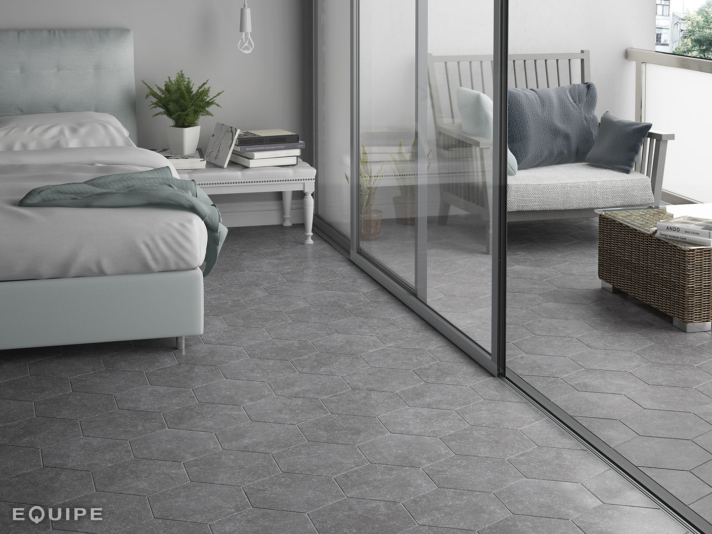 Coralstone Equipe Ceramicas Dormitorios de estilo mediterráneo Cerámica antislip,modern,hexagon,indoor,outdoor,tile,ceramic,porcelain,designer,architecture,bedroom,natural,Camas y cabeceros