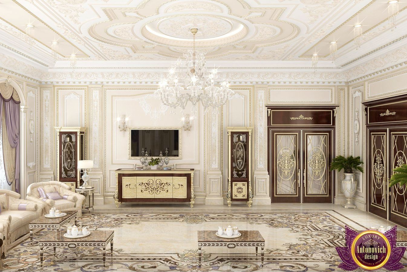 Luxury majlis design of Katrina Antonovich, Luxury Antonovich Design Luxury Antonovich Design Ruang Keluarga Klasik