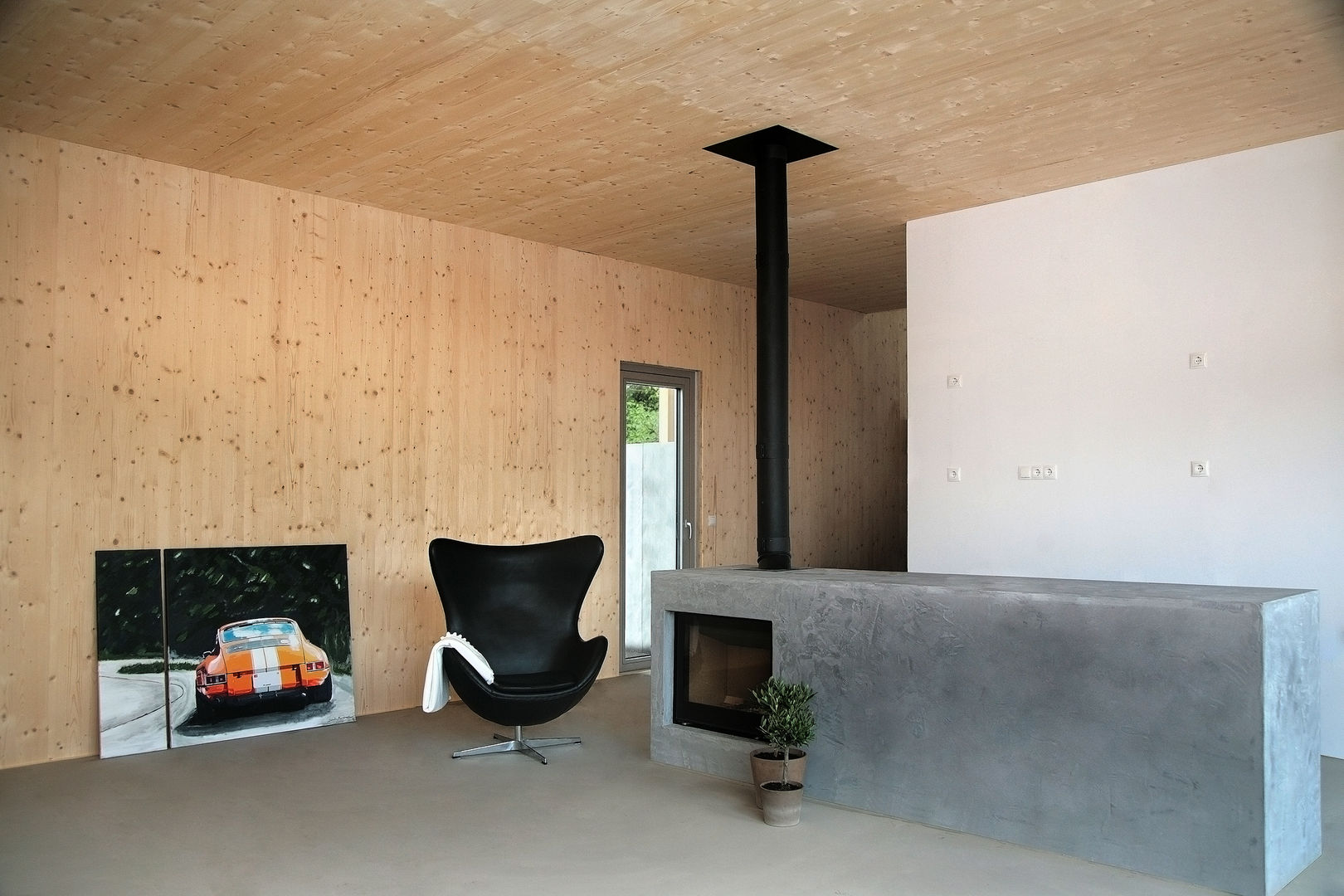 Einzigartiger Blickfang: Einfamilienhaus Schöne Aussicht, Planungsgruppe Korb GmbH Architekten & Ingenieure Planungsgruppe Korb GmbH Architekten & Ingenieure Salon moderne Bois Effet bois