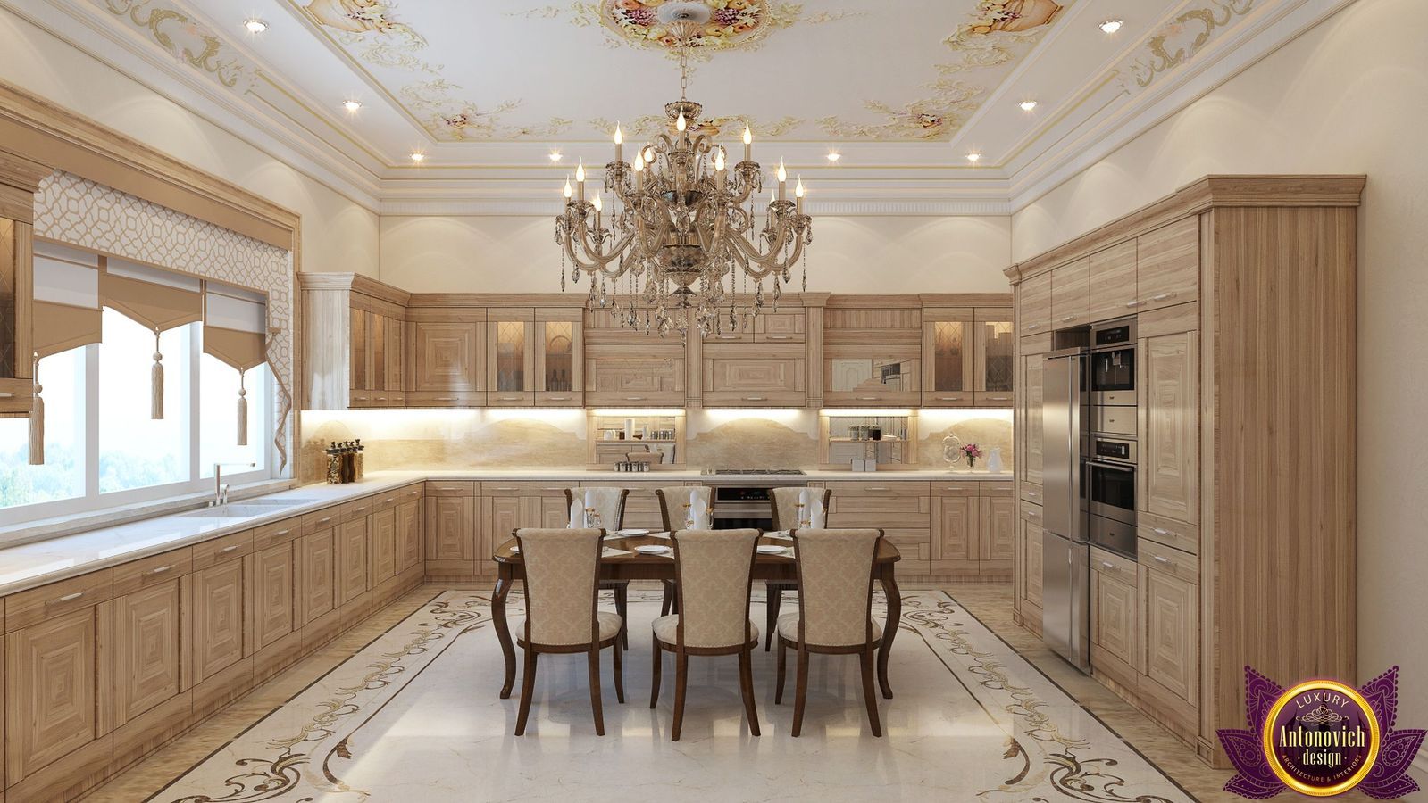 ​ Design Ideas for large kitchen of Katrina Antonovich, Luxury Antonovich Design Luxury Antonovich Design Klasik Mutfak