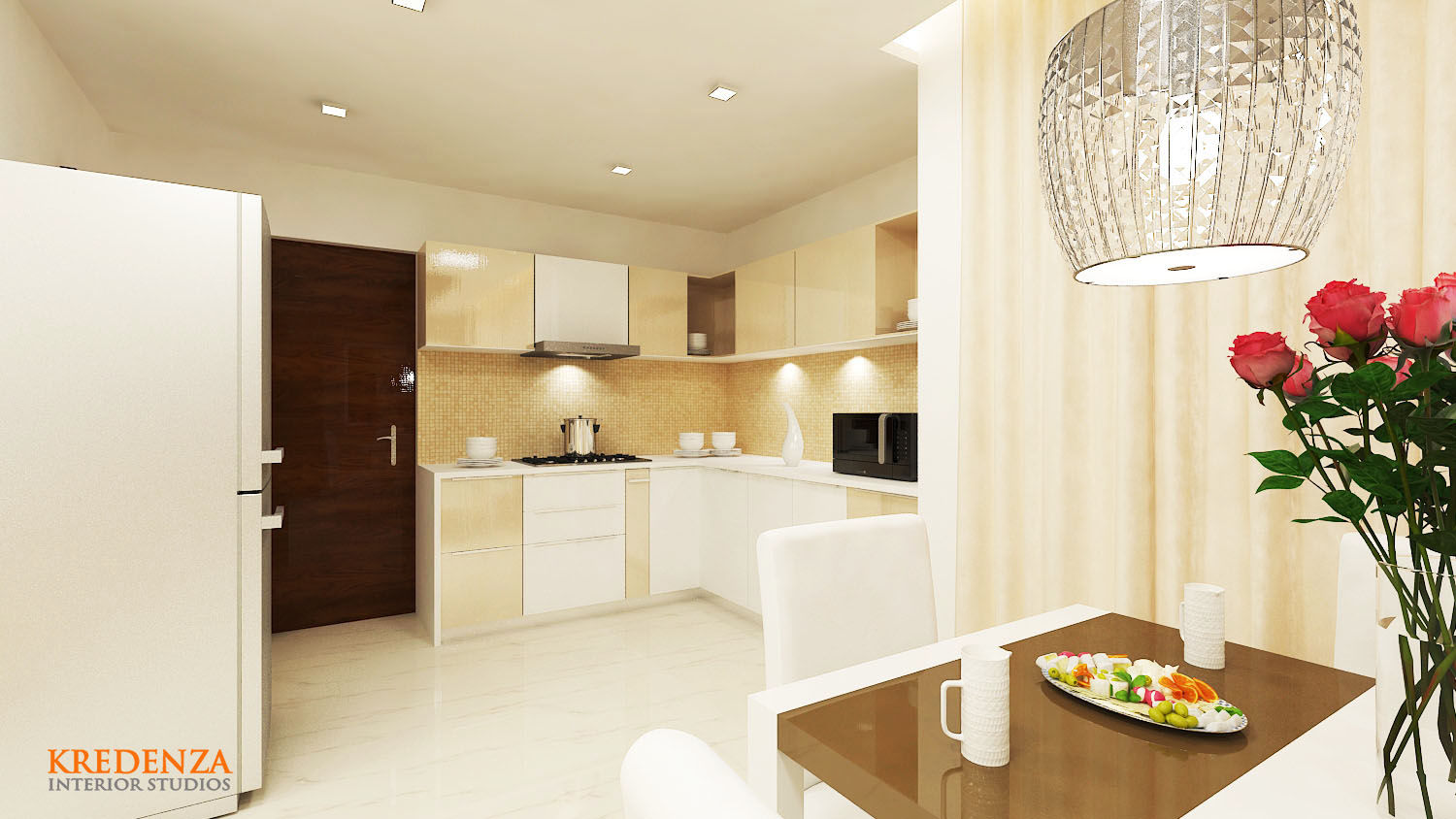 Jain Heights Apartment Interiors, Bangalore., Kredenza Interior Studios Kredenza Interior Studios مطبخ