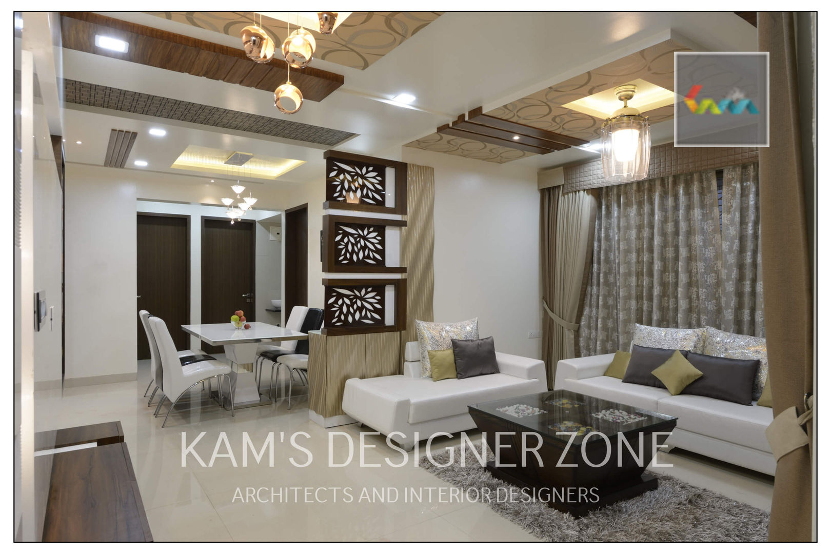 Home interior design for Reshma, KAMS DESIGNER ZONE KAMS DESIGNER ZONE Moderne Wohnzimmer