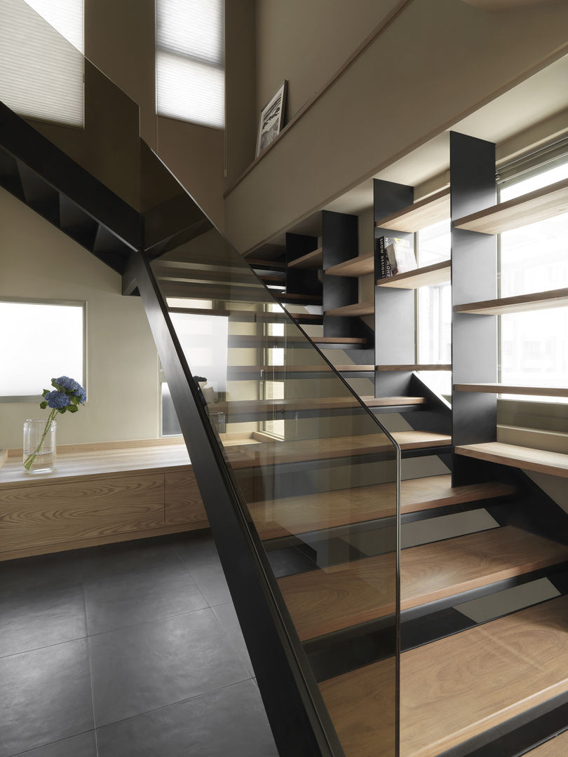 賀澤室內設計 HOZO_interior_design 賀澤室內設計 HOZO_interior_design Eclectic style corridor, hallway & stairs