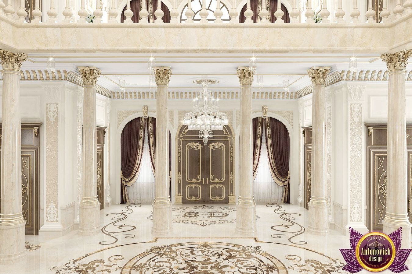 ​New era of luxury from Katrina Antonovich, Luxury Antonovich Design Luxury Antonovich Design Classic style corridor, hallway and stairs