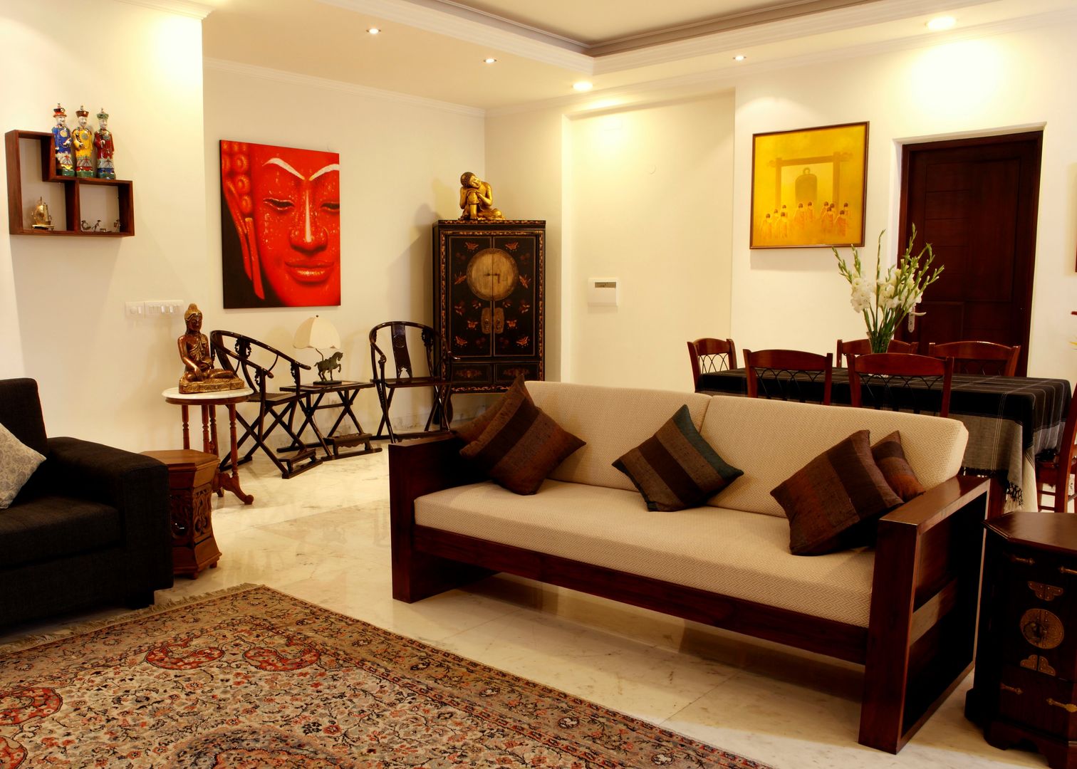 An apartment in Central Park 1, Gurgaon, stonehenge designs stonehenge designs غرفة المعيشة