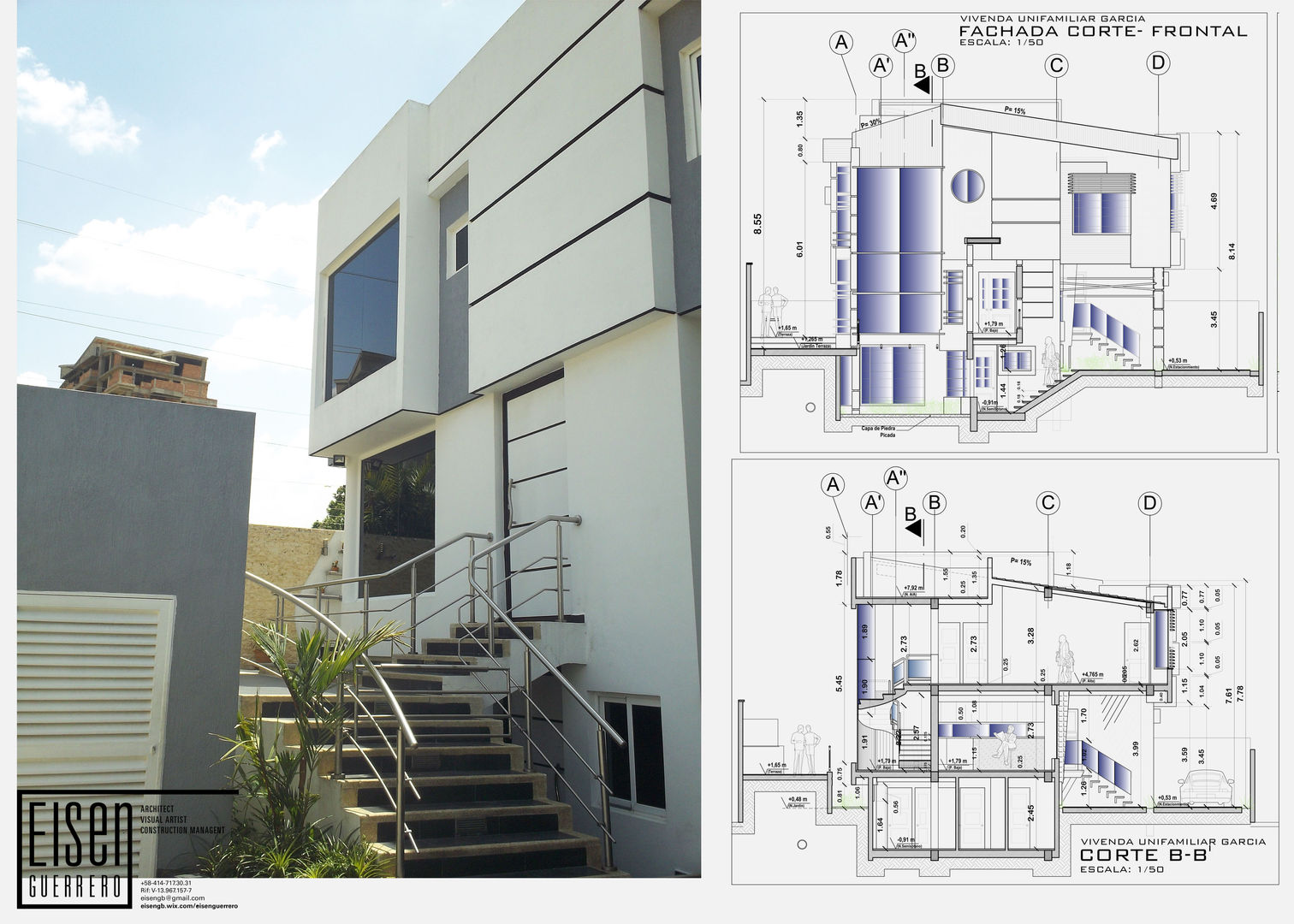 VIVIENDA UNIFAMILIAR DIVIDIVI, EISEN Arquitectura + Construccion EISEN Arquitectura + Construccion Houses کنکریٹ