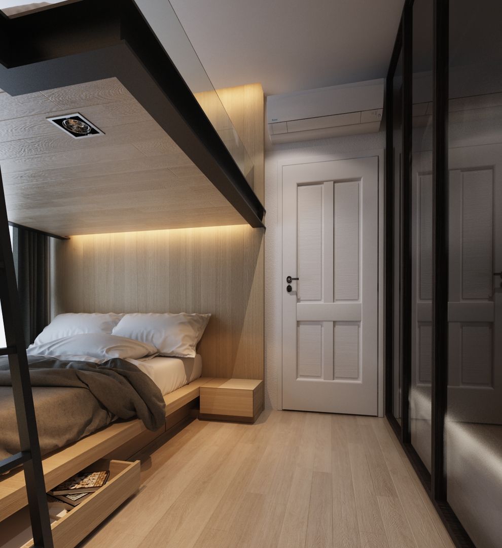 เตียงสองชั้น, ramรับออกแบบตกแต่งภายใน ramรับออกแบบตกแต่งภายใน Modern style bedroom Beds & headboards