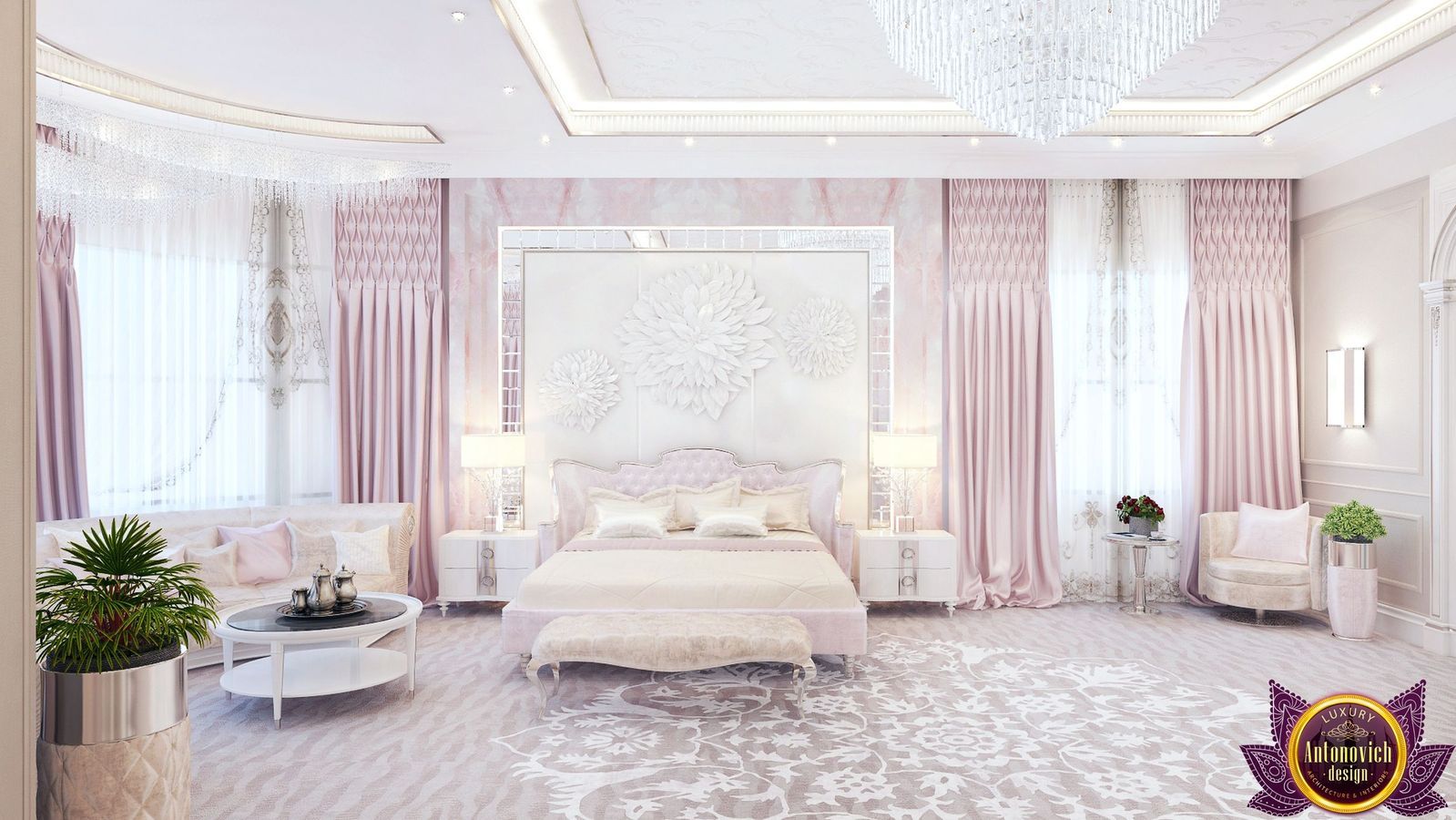 ​ Luxurious bedroom interior of Katrina Antonovich, Luxury Antonovich Design Luxury Antonovich Design モダンスタイルの寝室