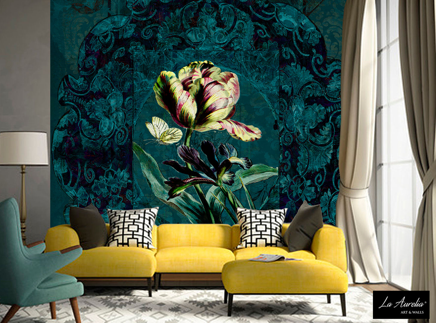 Secret Garden Wallpaper Collection by La Aurelia Art & Walls, La Aurelia La Aurelia Paredes y pisos de estilo moderno Papel tapiz