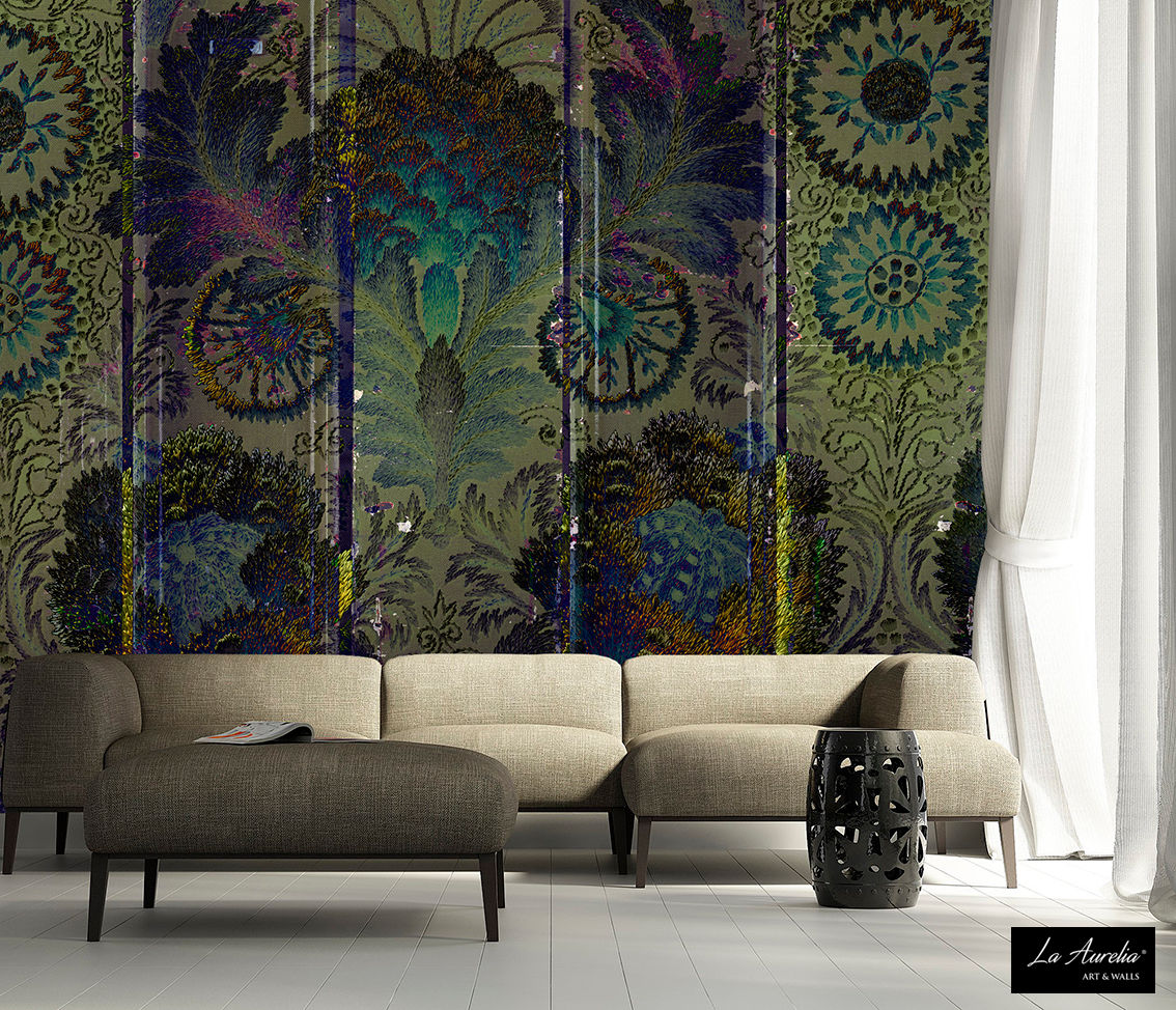 Secret Garden Wallpaper Collection by La Aurelia Art & Walls, La Aurelia La Aurelia Paredes y pisos de estilo rural Papel tapiz