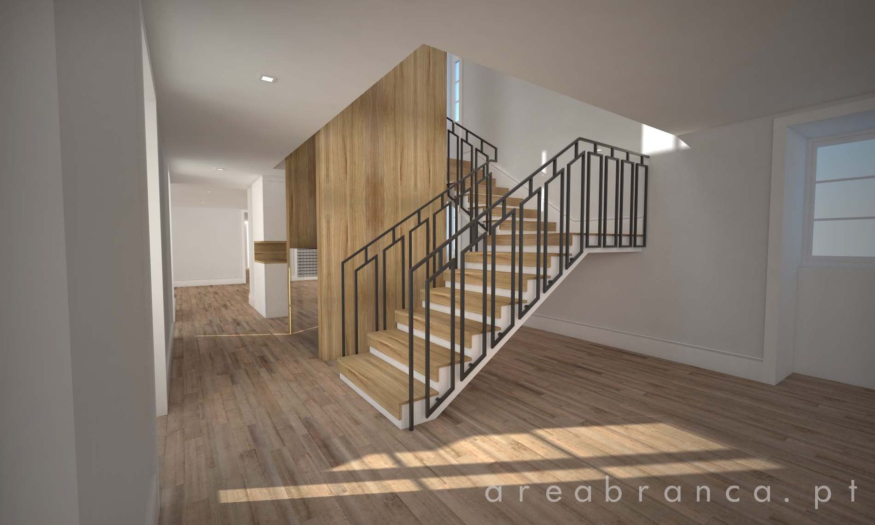 homify Modern corridor, hallway & stairs