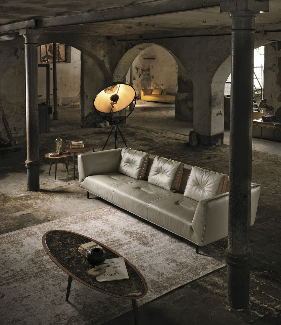 Cesta - Divano, Cappelletti Architetti Cappelletti Architetti Modern living room Leather Grey Sofas & armchairs