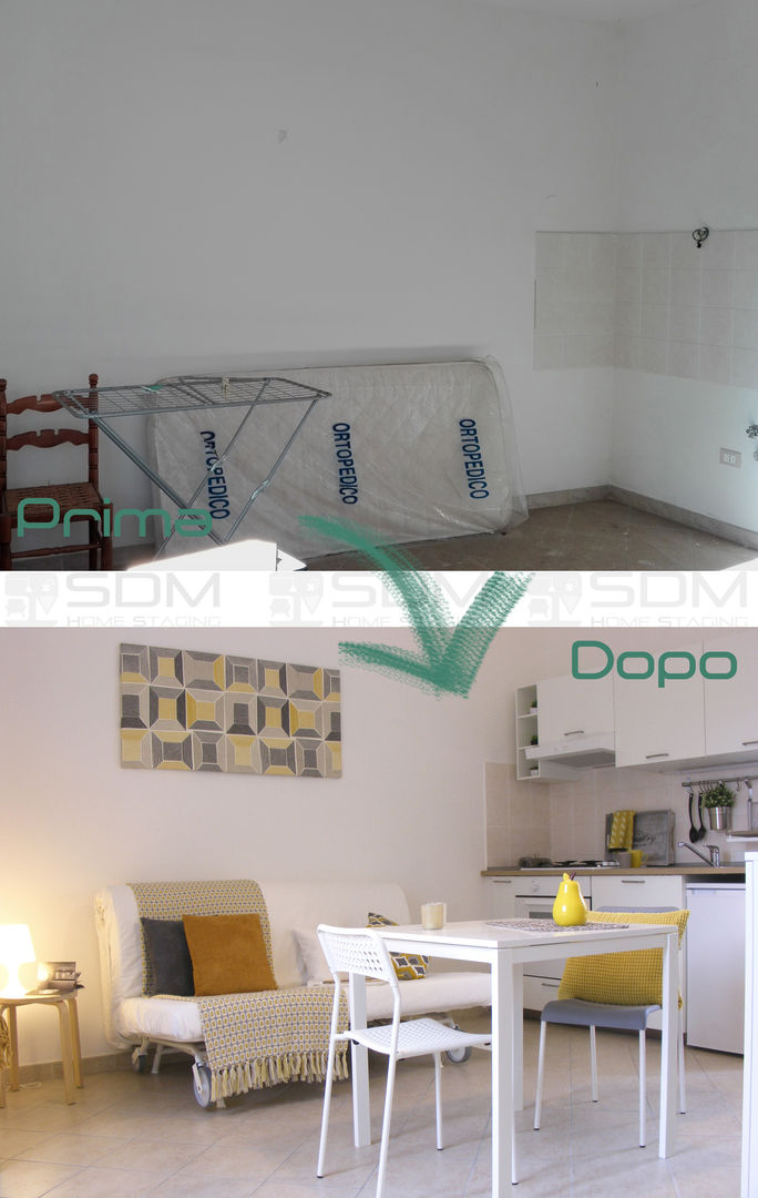 HOME STAGING IN UN MONOLOCALE A LANCIANO, Sonia Santirocco architetto e home stager Sonia Santirocco architetto e home stager Livings de estilo moderno