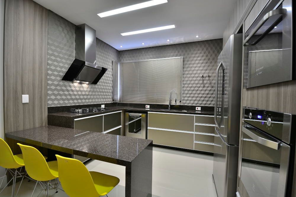 Residência R+S, ANDRÉ PACHECO ARQUITETURA ANDRÉ PACHECO ARQUITETURA Dapur Modern Keramik