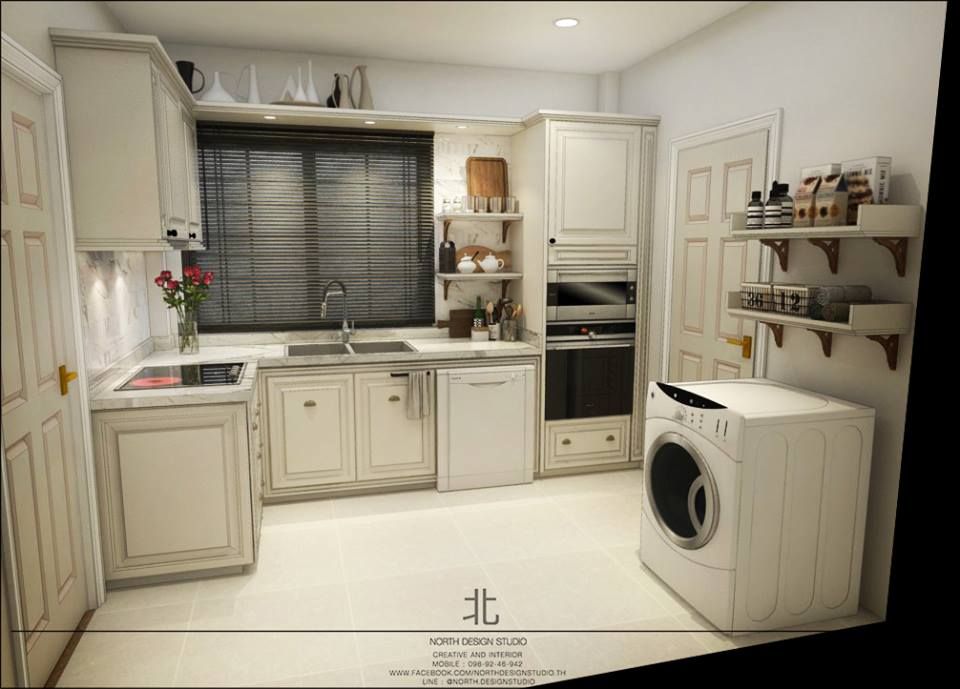 ภาพ 3มิติ ห้องครัว : 3D Perspective Kitchenroom homify ห้องครัว