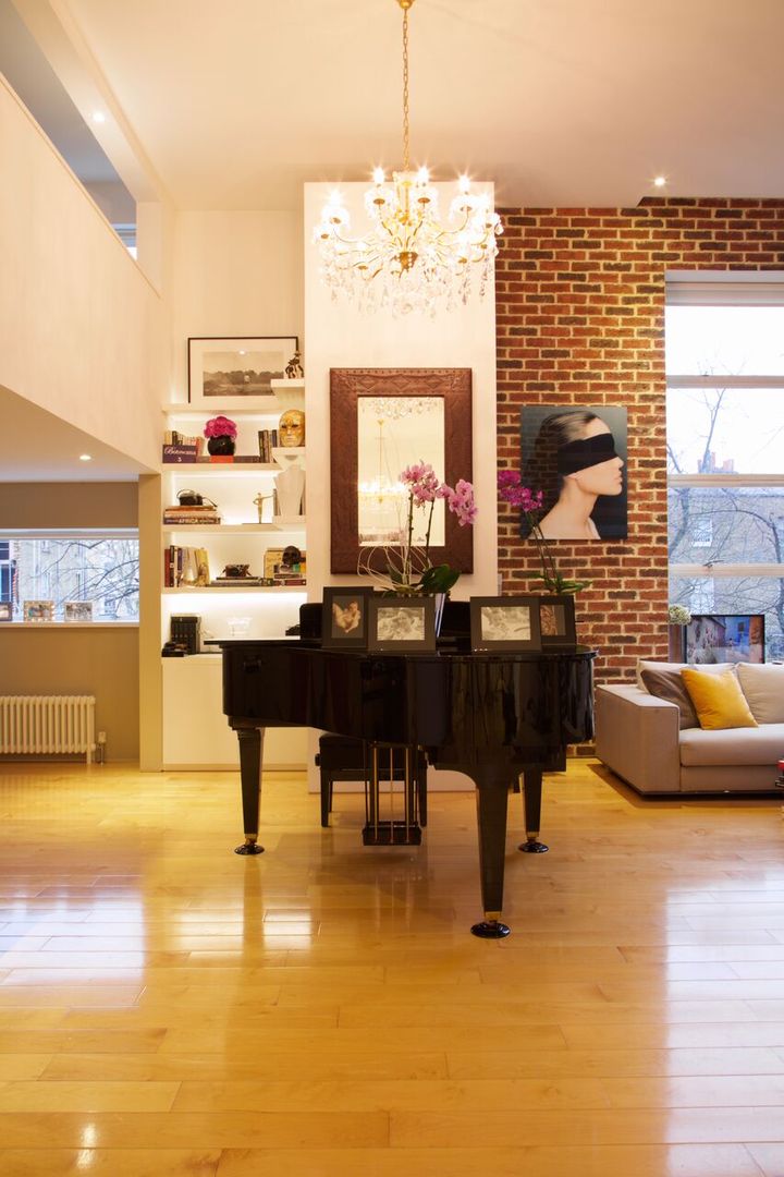 London Loft, JKG Interiors JKG Interiors غرفة المعيشة طوب