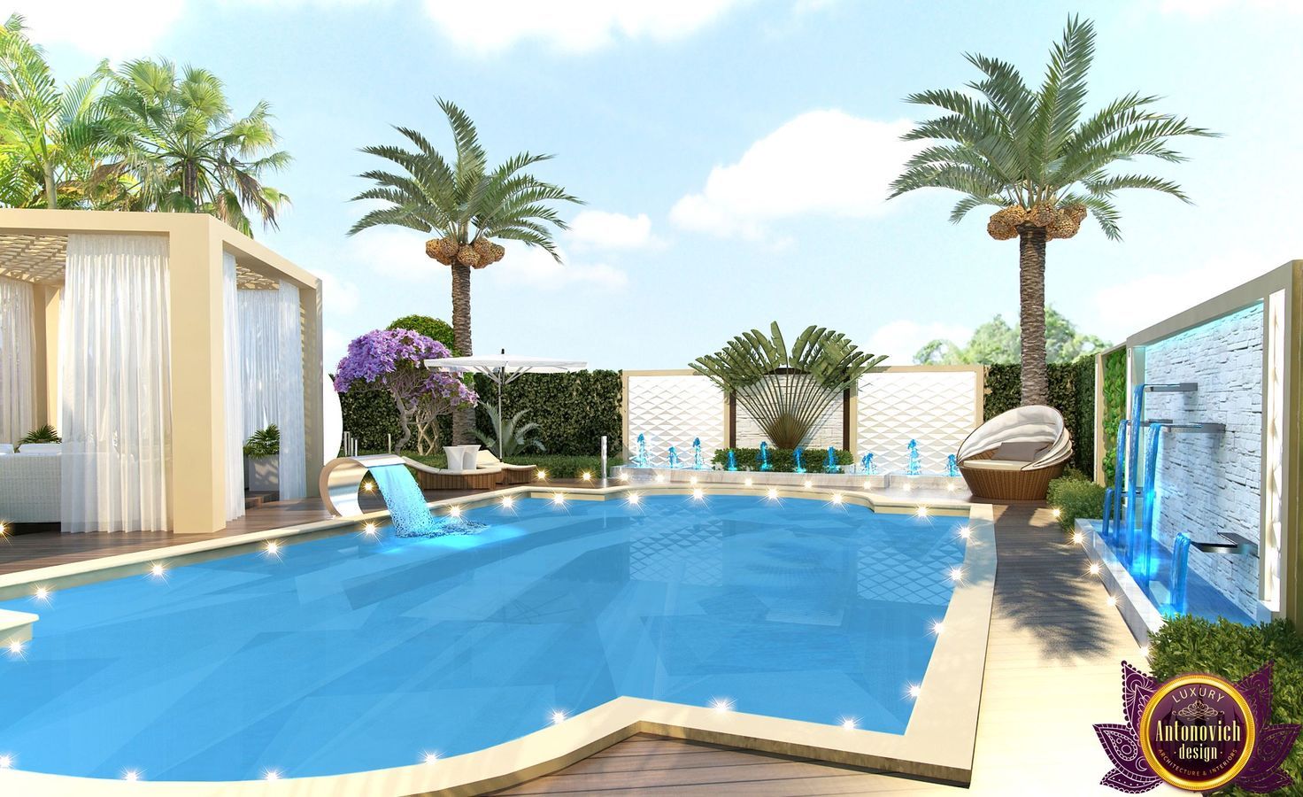 Landscaping in Dubai of Katrina Antonovich, Luxury Antonovich Design Luxury Antonovich Design Casas mediterráneas