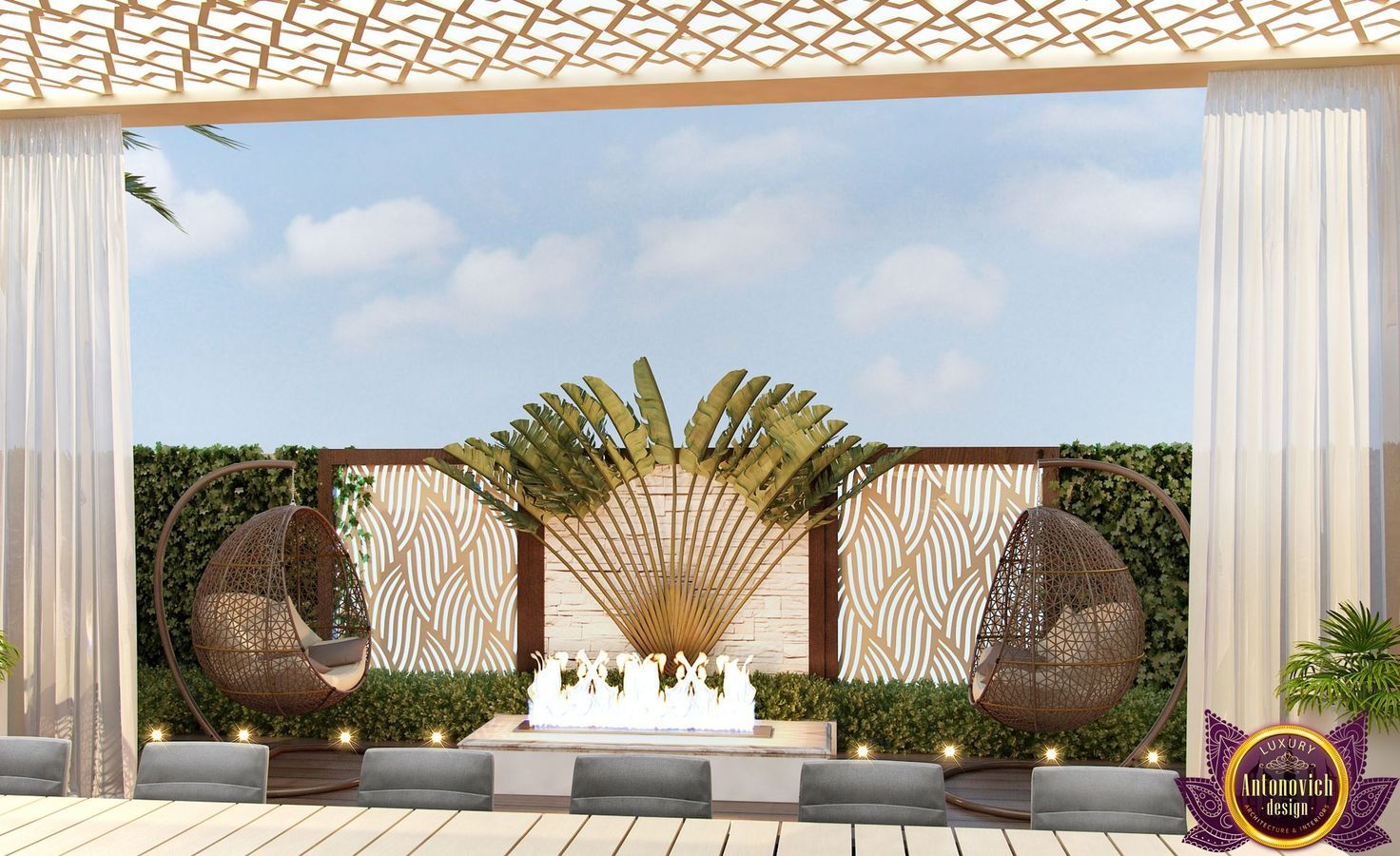 Landscaping in Dubai of Katrina Antonovich, Luxury Antonovich Design Luxury Antonovich Design Casas mediterrâneas