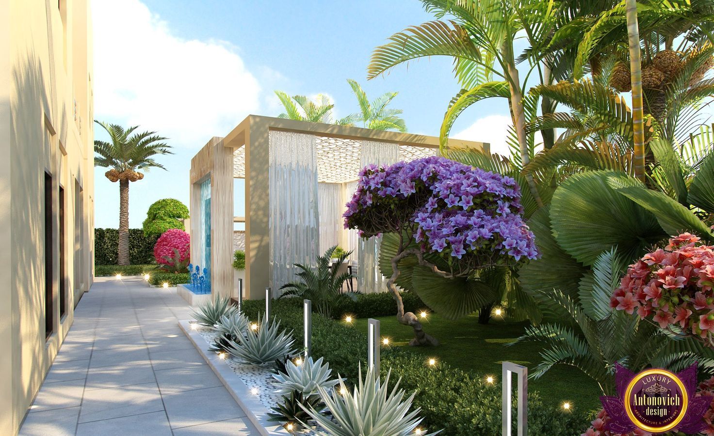 Landscaping in Dubai of Katrina Antonovich, Luxury Antonovich Design Luxury Antonovich Design Casas mediterráneas