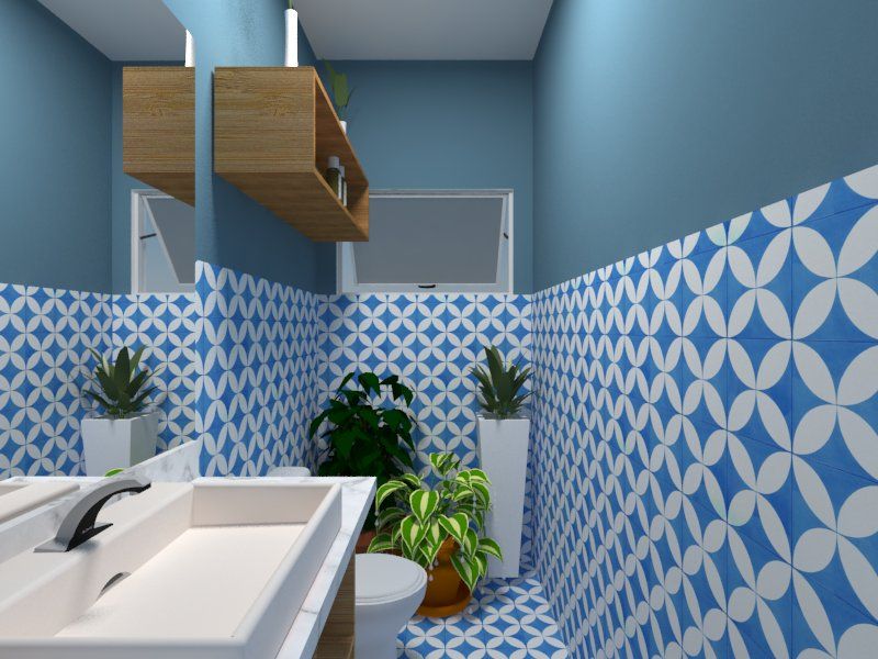 Reforma Casa C.P., Atelie 3 Arquitetura Atelie 3 Arquitetura Country style bathroom Tiles